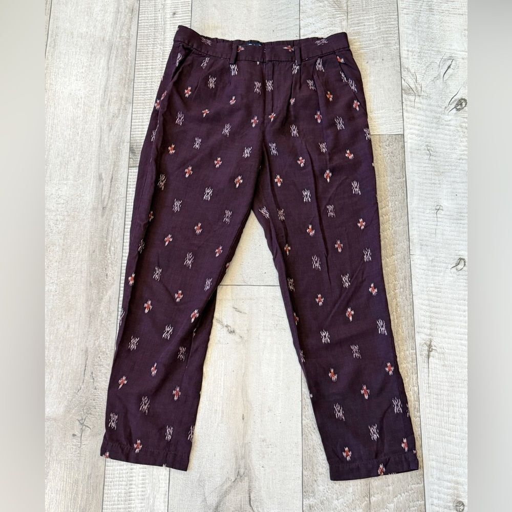 Madewell Delancey‎ Trousers Burgundy Wine Tapered Pull On Pants 0